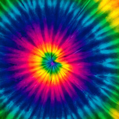 Obraz premium Colorful spiral tie dye pattern creates a vibrant and psychedelic design
