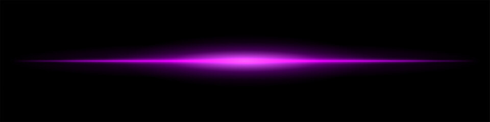 Single horizontal beam with intense glow at the center and sharp fade at the edges. Creates a clean visual effect with minimal abstract focus.