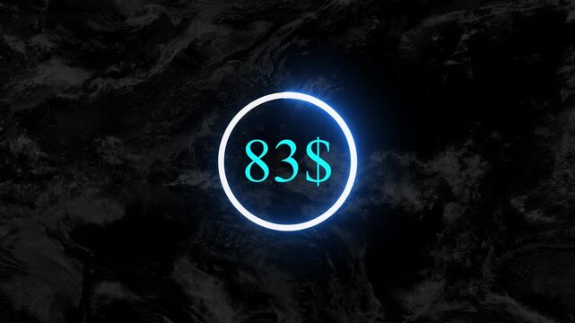 Dollar number 99. counter animation 99. dollar counting animation . counting money and digits increasing . animated counter from 0 to 99. dollar .......