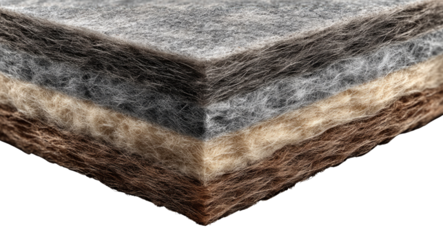 Layered Material: An intricate cross-section of layered material displays a rich tapestry of textures and colors.