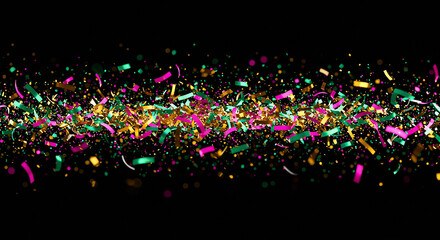 bright long confetti in the air high contrast highly detailed.