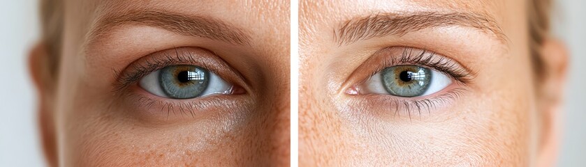 Obraz premium A beforeandafter concept with glowing, smooth skin in focus