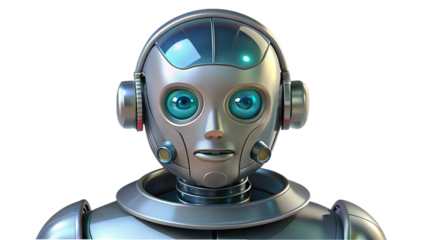 Modern robot face depicted in realistic 3d render depicting advanced technology concepts