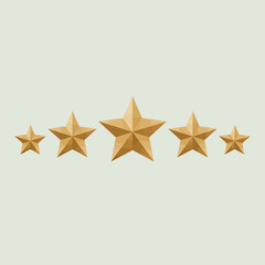 Obraz premium Golden Stars A 3D Rendering of Stellar Achievement and Success in a Starry Array of Five Stars