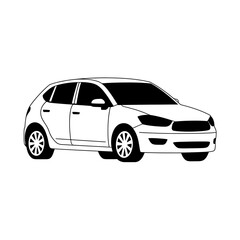 Obraz premium a-minimalist-black-and-white-illustration of Automobile concept 