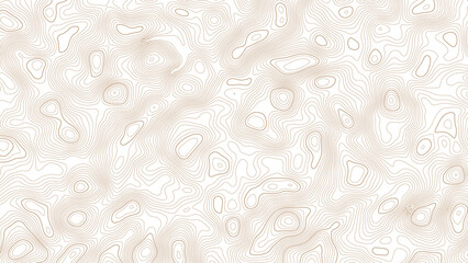 Soft Beige Contour Topographic Texture Background