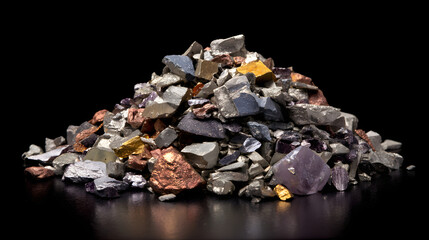 A vibrant pile of various metallic minerals displaying an array of colors and textures.