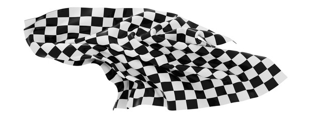 High-resolution image of a checkered flag, dramatically draped. Perfect for racing themes.