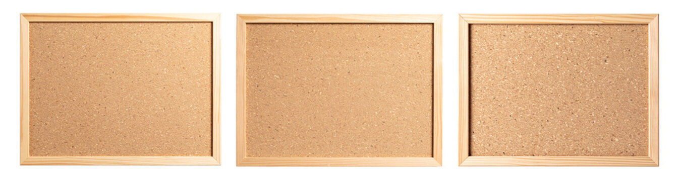 Collection set of Empty square bulletin board isolated on transparent background