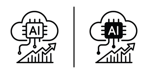 AI Cloud and Graph: A conceptual illustration of cloud computing powered by artificial intelligence.
