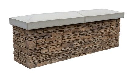 Stone veneer wall block concrete cap exterior landscape design architecture construction material surface texture