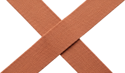 Close Up View Of Two Woven Fabric Straps Forming An X Shape Against A Transparent Background Isolate
