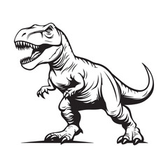 Obraz premium Vector illustration of a Tyrannosaurus rex (T-Rex), a fierce and iconic dinosaur from the Late Cretaceous period on a white background.