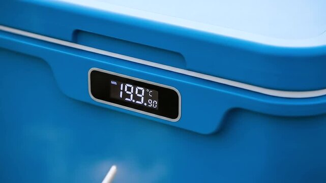 Cooling container temperature decreasing over time