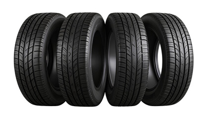  Collection of Seasonal Car Tyres with Tread Pattern  Transparent Background PNG