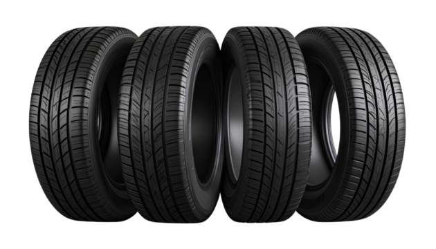  Collection of Seasonal Car Tyres with Tread Pattern  Transparent Background PNG