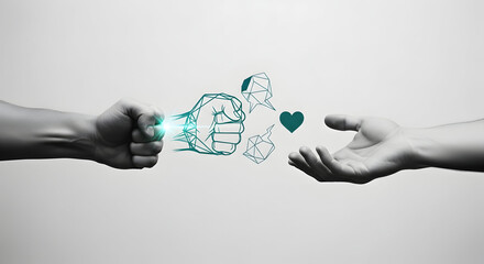 Virtual Heart Sharing: Digital Hand Interaction for Online Love and Support