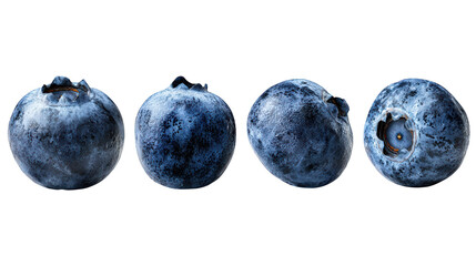 Closeup of fresh blueberries, a vibrant and healthy treat on clean white background