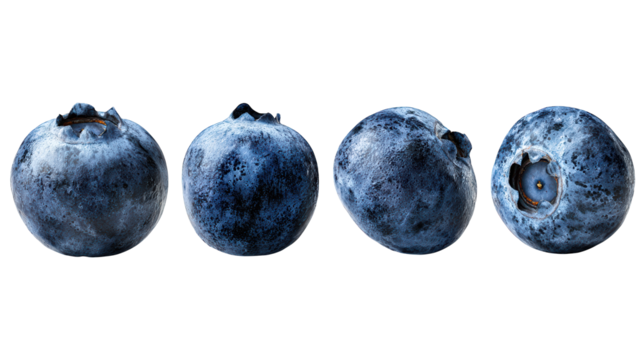 Closeup of fresh blueberries, a vibrant and healthy treat on clean white background