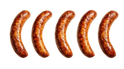 Sizzling sausages on a black backdrop, culinary delight grilled to perfection sizzling