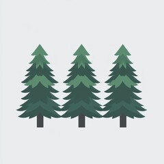 Obraz premium Three stylized evergreen trees