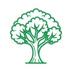 Post oak tree outline icon isolated on white background