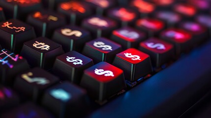 computer keyboard with red heart
