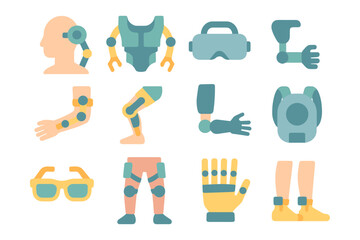 Wearable robotics vector illustration for innovative technology design