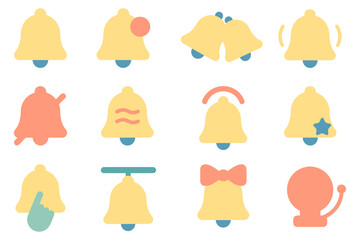 Minimalist bell icons vector illustration for notification and alert design in flat style