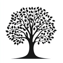Silhouette of a tree.  Simple design