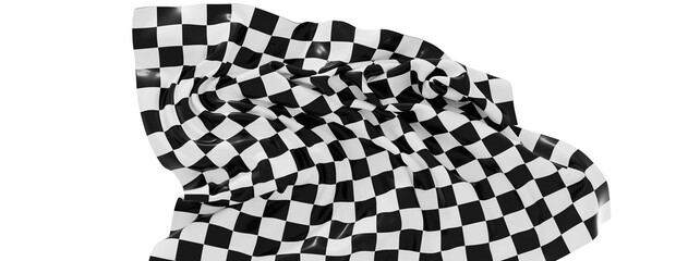 High-quality image of a crumpled checkered flag, perfect for racing or competition themes.