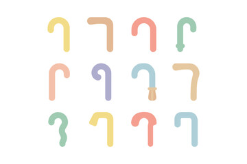 Minimalistic pastel curved shapes vector illustration for modern design