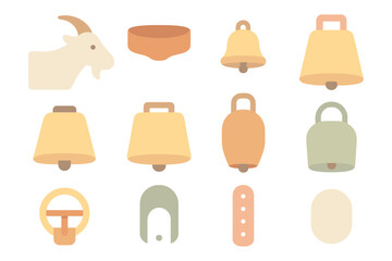 Minimalist farm animal bell vector illustration for design projects