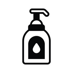Sleek glyph icon of clear liquid soap container