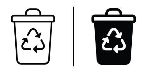 Recycling Bins: A minimalist depiction of recycling bins illustrates the concept of eco-friendly waste disposal, promoting sustainability.