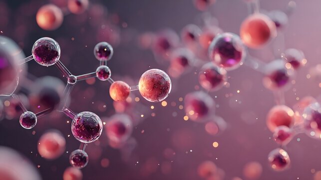 Futuristic Molecular Structures Floating in 3D Space