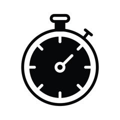 Trendy glyph style icon of digital stopwatch timer