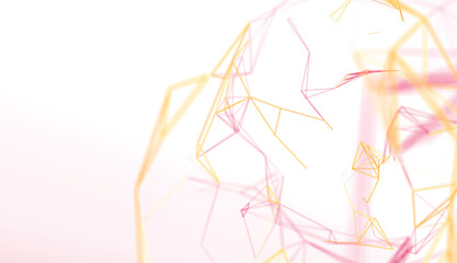 Modern abstract background with pink and gold geometric shapes. Perfect for technology, connection, and network concepts