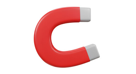 Illustration of a red and white horseshoe magnet isolated on a white background