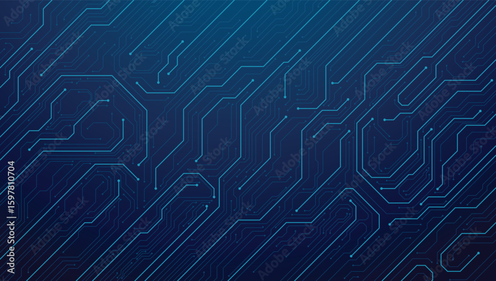 Poster circuit board background in blue, ideal for technology, computing, and digital concepts. futuristic 