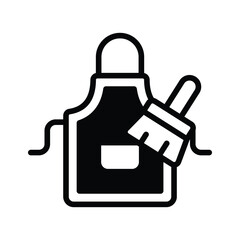 Obraz premium Sleek glyph icon of striped cleaning apron