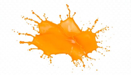 Orange liquid splash isolated