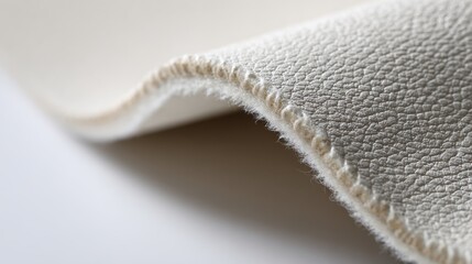 Beige leather close up revealing supple texture, delicate stitching, showcasing premium craftsmanship and refined material quality