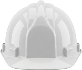 White safety helmet front view head protection gear industrial work hat transparent background