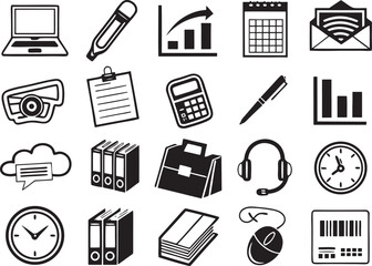 Business and office icon vector set