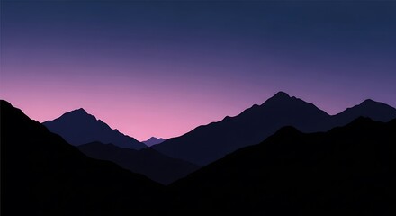 Fototapeta premium Serene mountain range silhouette against a twilight sky creating a tranquil atmosphere
