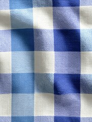 Blue and white plaid fabric pattern