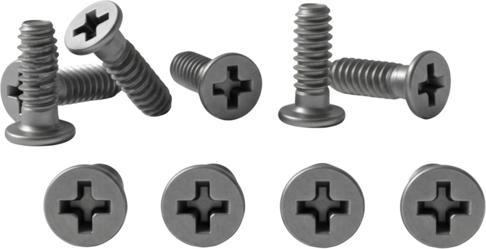 Silver Metal Screws With Phillips Cross Head Various Perspectives Isolated Transparent Background Transparent Background