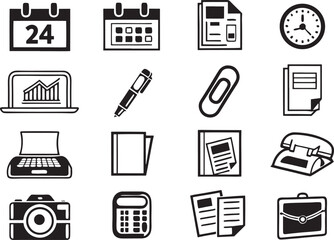 Fototapeta premium Business and office icon vector set