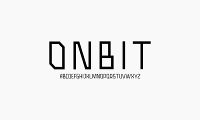 Display sans serif typography font vector. Modern clean regular character set. Abstract alphabet simple typeface. Digital letter type style. Logo art banner poster flyer billboard text graphic design